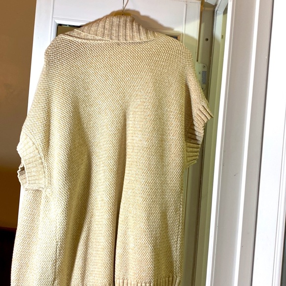 TOMMY HILFIGER PLUS SIZE BEIGE TAN CHUNKY SHORT SLEEVE KNIT COCOON SWEAT… - Picture 10 of 15